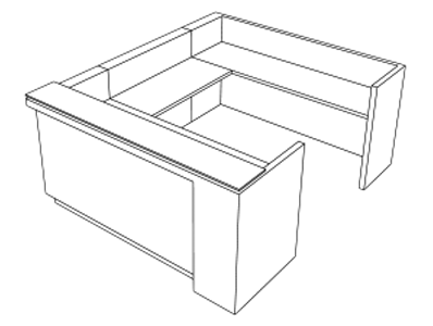 Brielle Configuration 2 - Desk with Bridge and Credenza