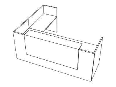 Waterfall Configuration 1 - Desk with Return